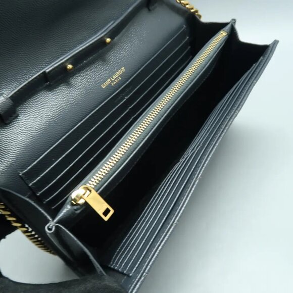 SAINT LAURENT Envelope Grey Leather Shoulder Bag 1108-011625 - Picture 9 of 12